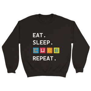 Eat, Sleep, Cube, Repeat Unisex Crewneck Sweatshirt